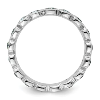 Sterling Silver Stackable Expressions Blue Crystal Ring