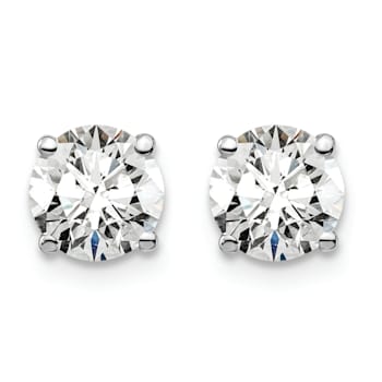 Rhodium Over 14K Gold Lab Grown Diamond 1 1/2ct. VS/SI GH+, 4-Prong Earrings
