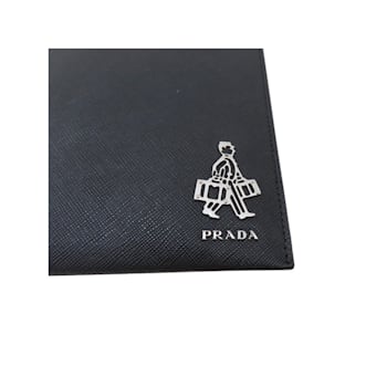 Prada Porter Logo trousse Plaque Wallet