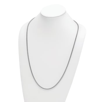 Rhodium Over Sterling Silver 4.0mm Box 18 Inch Chain