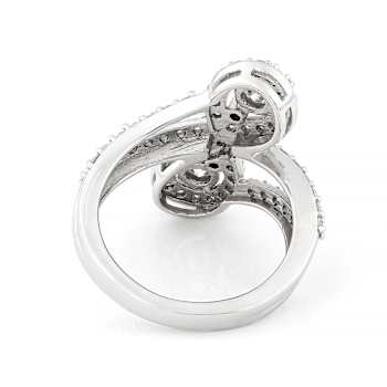 Contemporary Lab-Grown Diamond Bypass Ring 1.20ctw In Sterling Silver