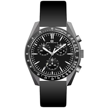 Oceanaut Men's Orbit Black Dial, Black Leather Strap Watch