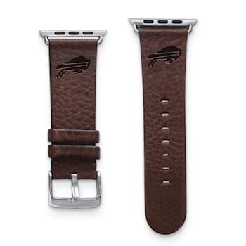 Gametime Buffalo Bills Leather Band fits Apple Watch (42/44mm M/L
Brown). Watch not included.