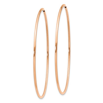 14k Rose Gold 2 1/8" Polished Endless Hoop Earrings