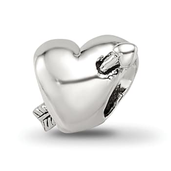 Sterling Silver Heart with Arrow Bead