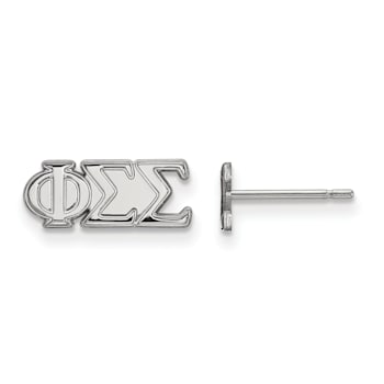 Rhodium Over Sterling Silver LogoArt Extra Small Post Earrings