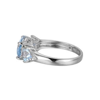 Lab Created Blue Spinel Platinum Over Sterling Silver March Birthstone
Ring 2.39ctw
