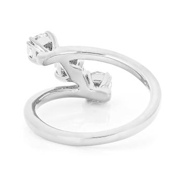 Symbolic Lab-Grown Diamond Three-Stone Ring 1ctw In Sterling Silver