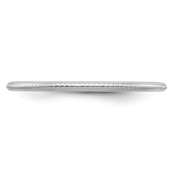 Rhodium Over 10K White Gold 1.2mm Bead Stackable Expressions Band