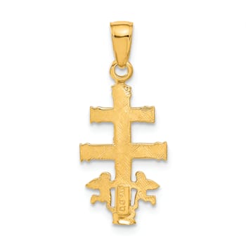 14K Yellow Gold Cara Vaca Crucifix Pendant