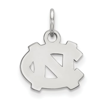 Rhodium Over Sterling Silver LogoArt University of North Carolina Extra
Small Pendant