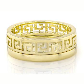 Greek Key Stacking Ring In 18k Gold Over Sterling Silver