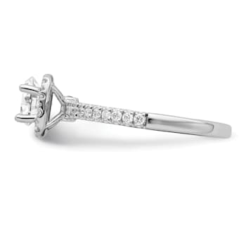 Rhodium Over 14K White Gold Eternal Promise Lab Grown Diamond Halo Ring