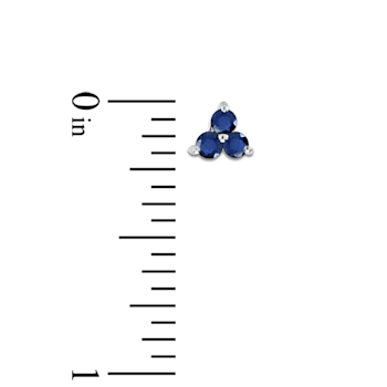 0.40ctw Sapphire 3-Stone Earrings in 14k White Gold