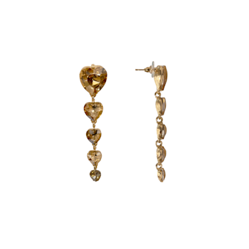 Off Park® Collection, Champagne Graduating Heart Crystal Earring.