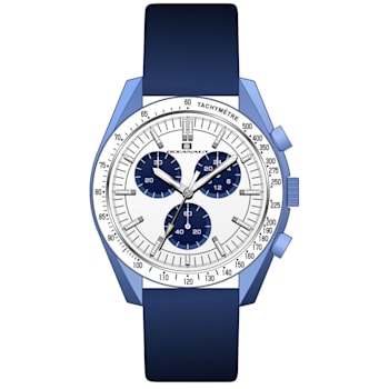 Oceanaut Men's Orbit White Dial, Blue Leather Strap Watch