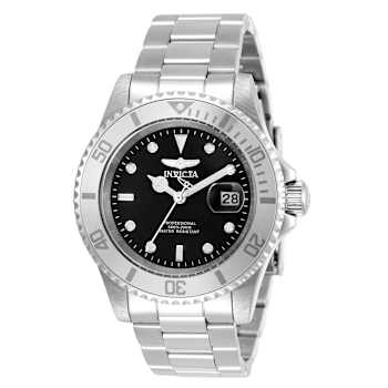 Invicta Pro Diver 40mm Black Dial Stainless Steel Band Quartz Watch