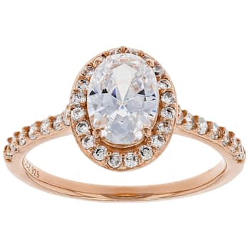 White Cubic Zirconia 18K Rose Gold Over Sterling Silver Ring 2.48ctw