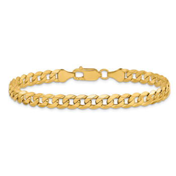 10k Yellow Gold 6.25mm Flat Beveled Curb Link Bracelet