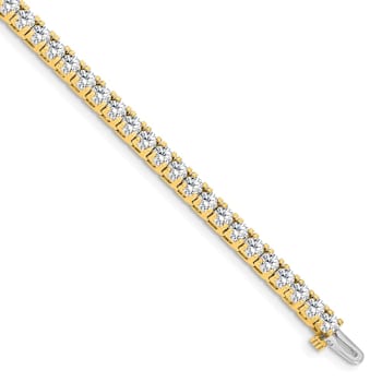 14K Yellow and White Gold Lab Grown Diamond VS/SI GH, Tennis Bracelet