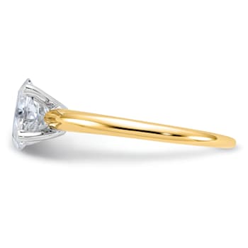 14K Yellow Gold With White Gold Accents 1 1/2 ct. G H I True Light Oval
Moissanite Solitaire Ring