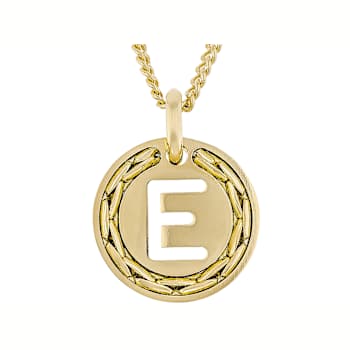 Cardano Initial E Pendant Necklace In 18K Gold Over Bronze