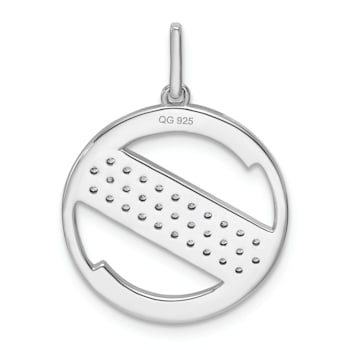 14K White Gold Gatsby Diamond Initial Z Charm