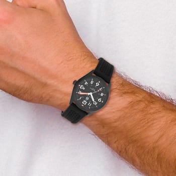 Charles Hubert Black IP-plated Stainless Steel Black Dial Watch