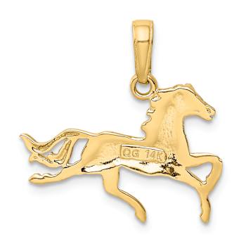 14k Yellow Gold Horse Pendant