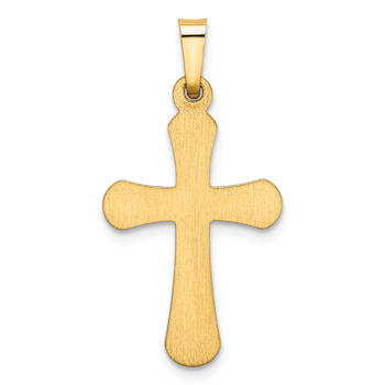 14k Yellow Gold Polished Rounded Cross Pendant