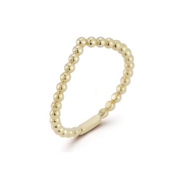 Bellissima Gold 14K Yellow Gold Beaded V Ring