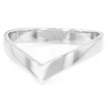 Chevron Band Ring In Sterling Silver
