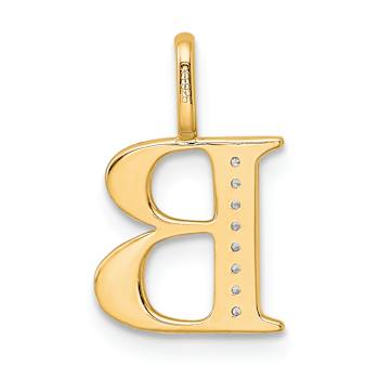 10k Yellow Gold and Rhodium Over 10k Yellow Gold Diamond Letter B
Initial Pendant