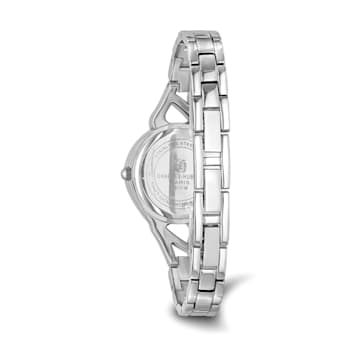 Ladies Charles Hubert Chrome-finish Black Dial Watch