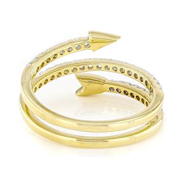 Lab-Grown Diamond Arrow Bypass Ring In 14K Gold Over Sterling Silver 0.35ctw