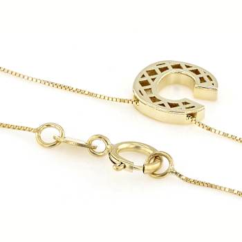Block Letter C Initial Necklace In 10K Yellow Gold