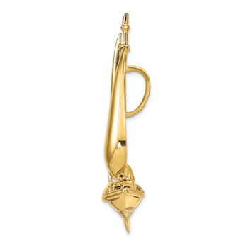 14k Yellow Gold Textured Moveable Sailboat Slide Pendant