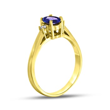 0.45ctw Tanzanite and Diamond Ring in 14k Yellow Gold