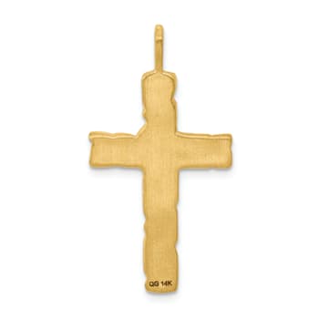 14K Yellow Gold Nugget Cross Pendant