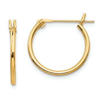 14K Yellow Gold 1.25mm Hoop Earrings