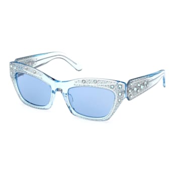 Swarovski Shiny Blue with Crystal Accent Frames/ Blue Lens Sunglasses
