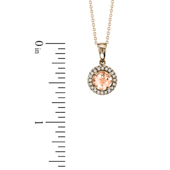 1.01ctw Morganite and Diamond Pendant in 14k Rose Gold