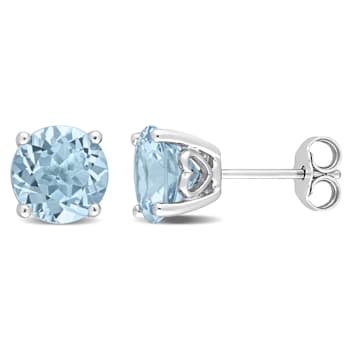 Sky Blue Topaz Stud Earrings In Sterling Silver 4.75ctw