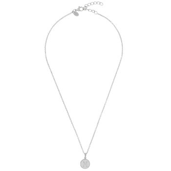 Initial M Charm Pendant Necklace In Silver-Tone