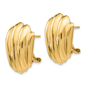 14k Yellow Gold Polished Fancy Stud Earrings