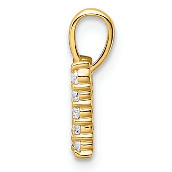 14K Yellow Gold Lab Grown Diamond Letter W Initial Pendant