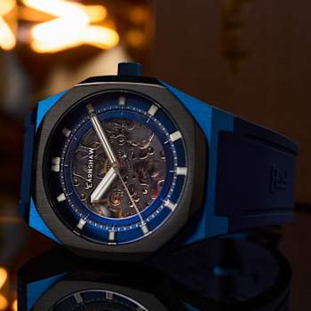 Thomas Earnshaw Discovery Drake Skeleton Blue Dial Blue Stainless Steel
Band Automatic Watch