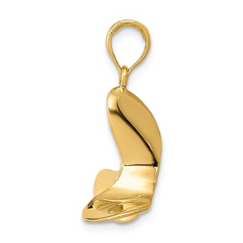 14k Yellow Gold 3D Polished Propeller Pendant