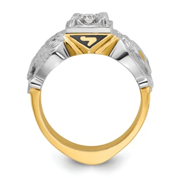 10K Two-tone Yellow and White Gold Men's Enamel and Diamond Eagle
Masonic Shriner's Ring 0.51ctw
