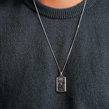 Vezeto Dog Tag Hazy Silver Meteorite